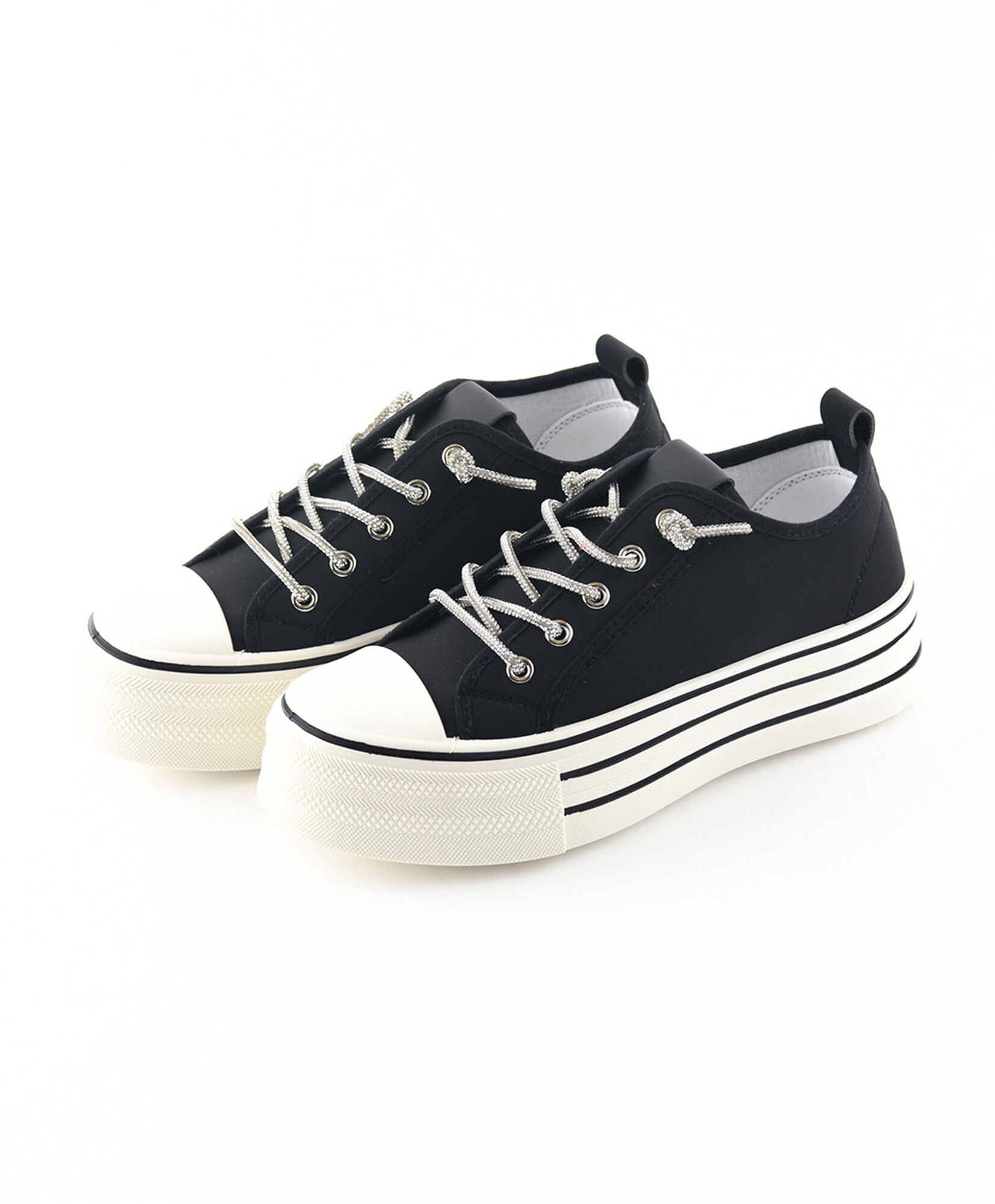 Zapatilla mujer cordones brillantes plataforma Zapatilla mujer cordones brillantes plataforma