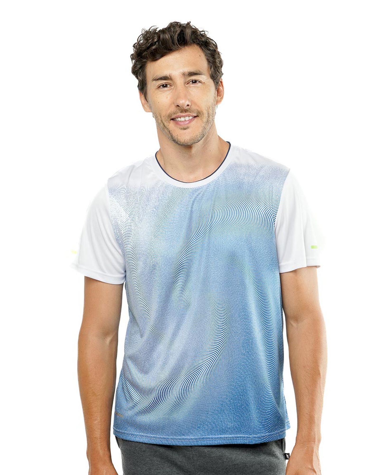 Polera deportiva hombre ondas bicolor Polera deportiva hombre ondas bicolor