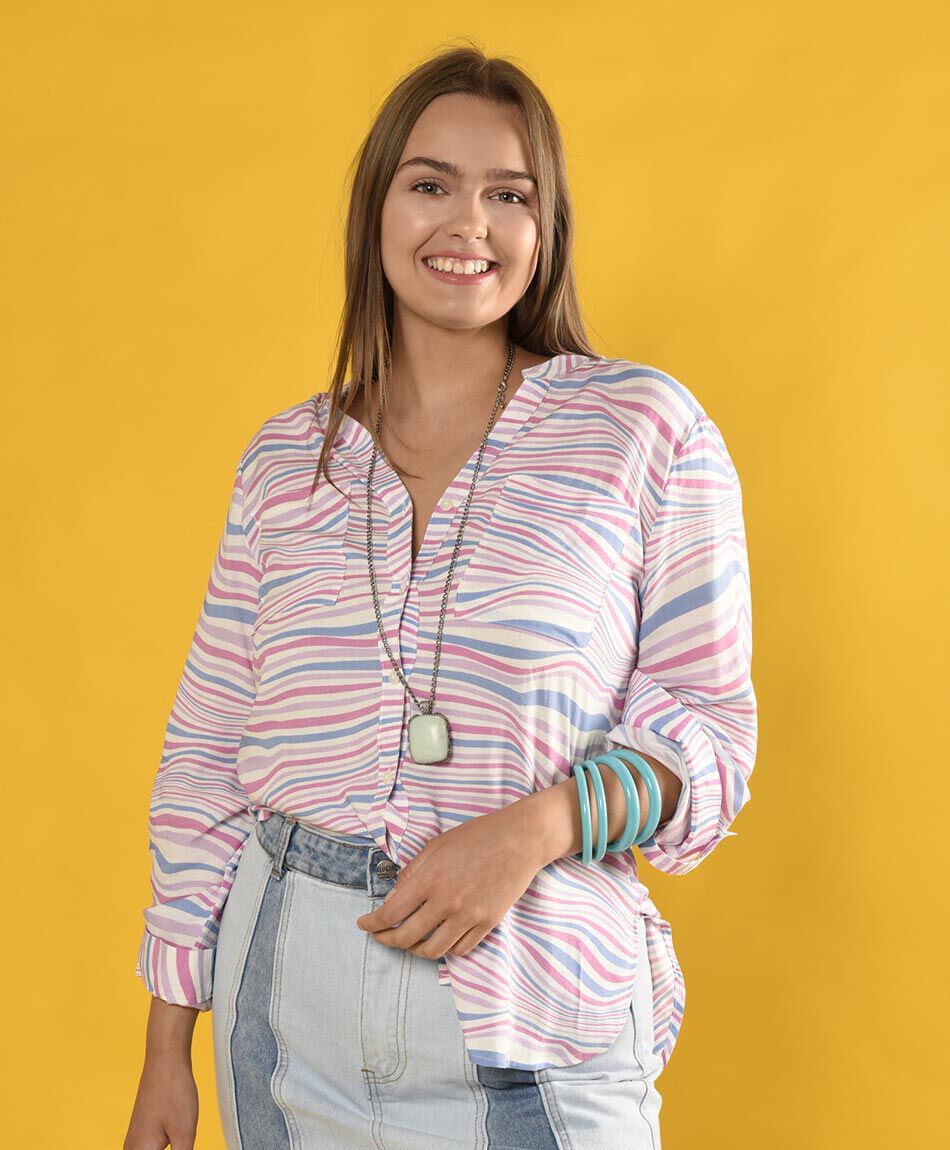 Blusa lino estampada