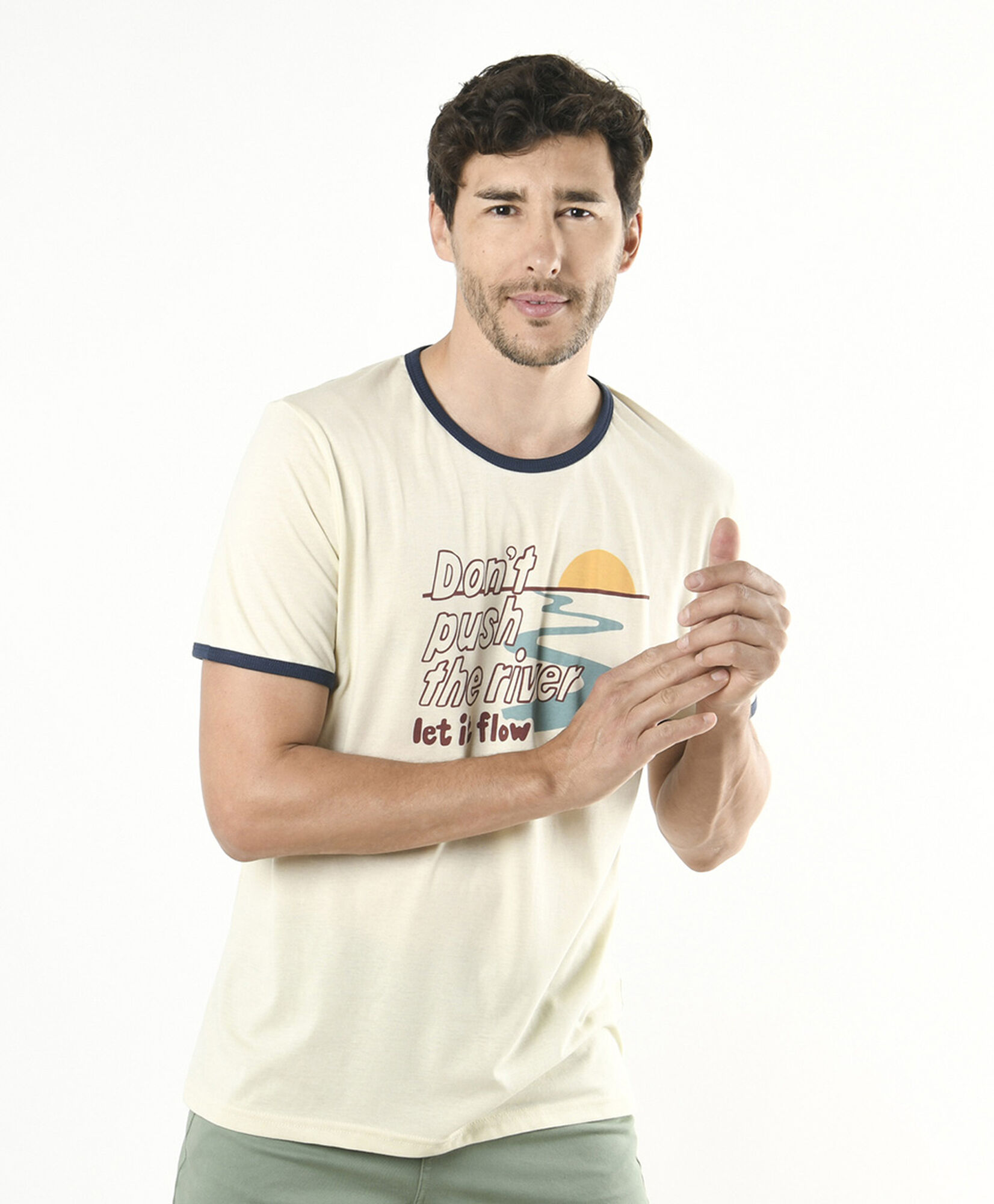 Polera hombre frase río Polera hombre frase río