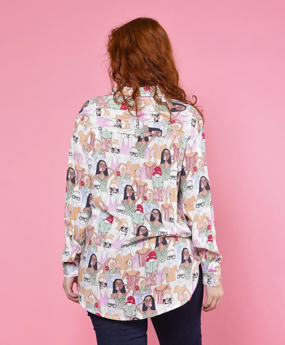 Blusa camisero oversize manga larga