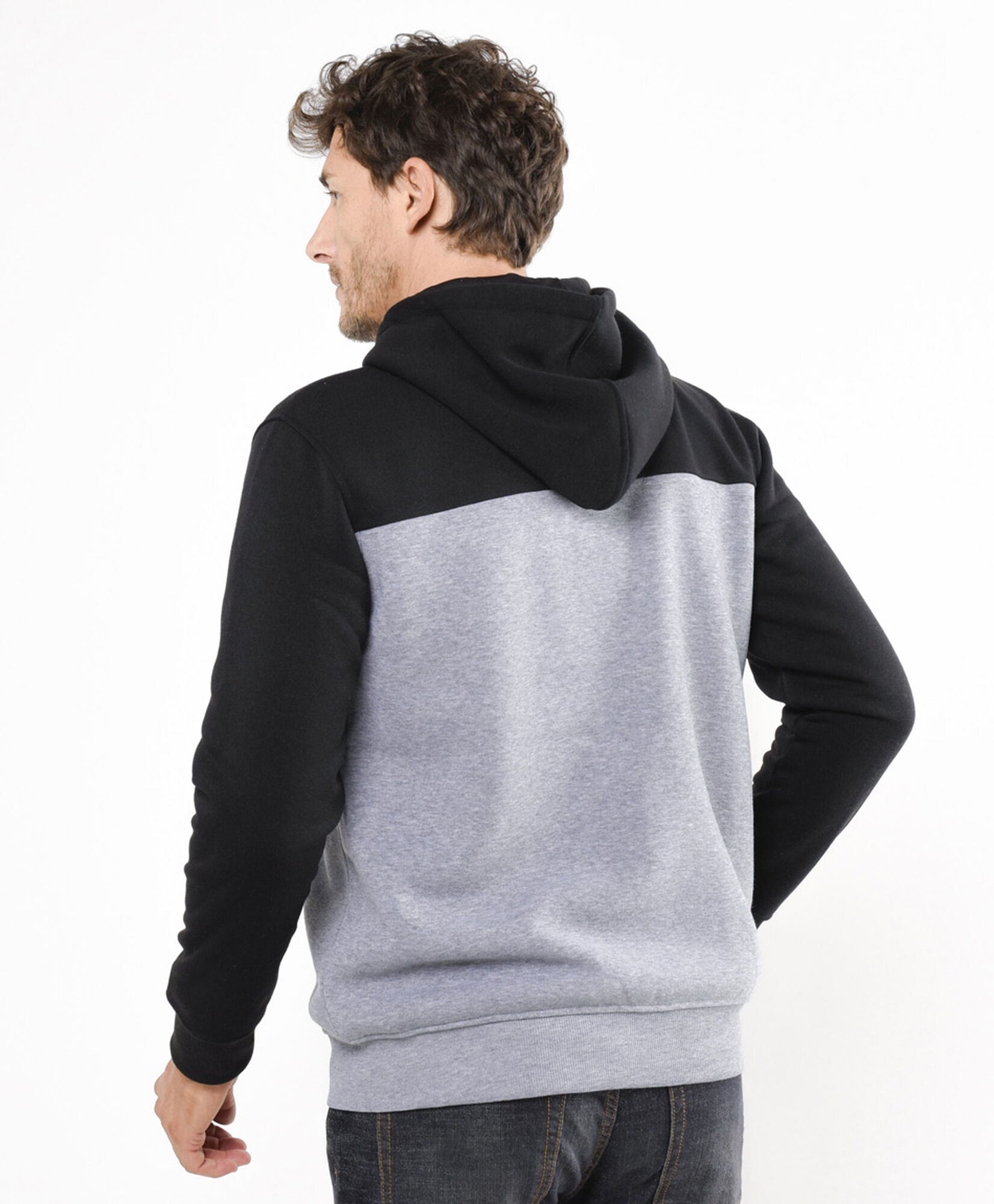 Polerón hombre gris y negro Polerón hombre gris y negro