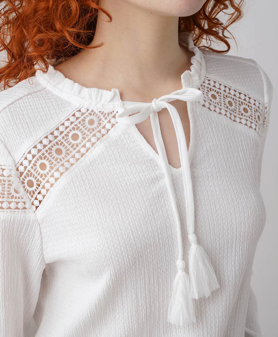 Blusa mujer encajes calados