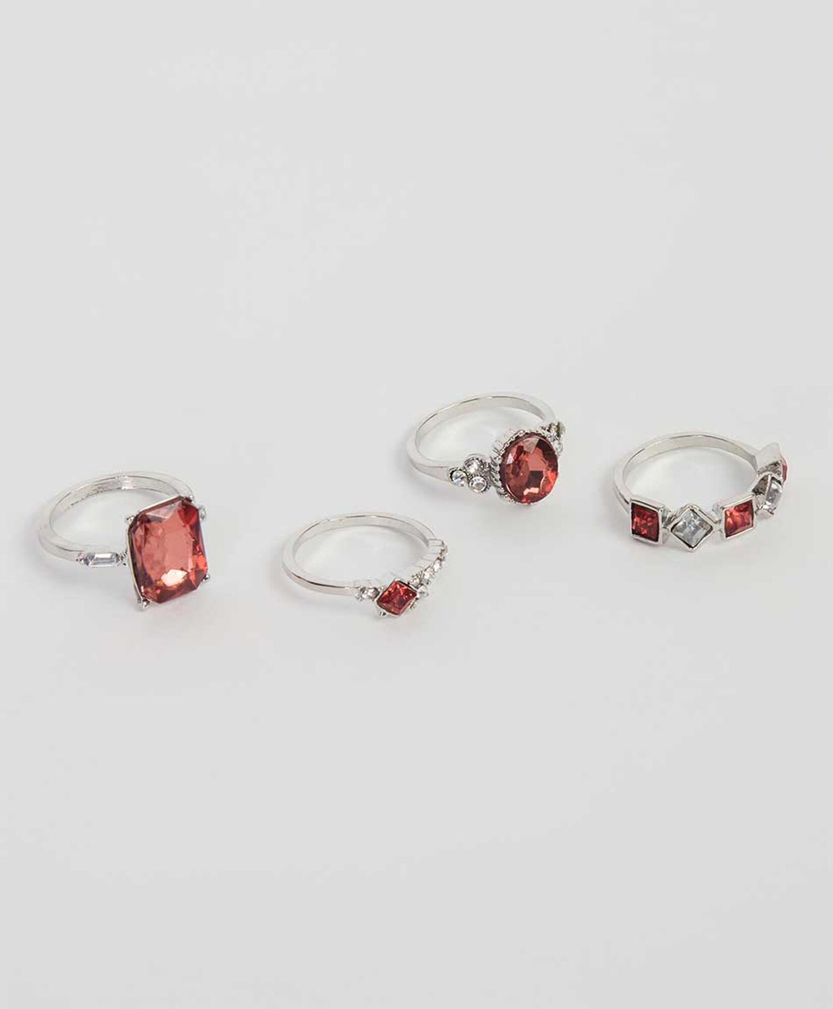 Set anillos mujer piedras rojas Set anillos mujer piedras rojas