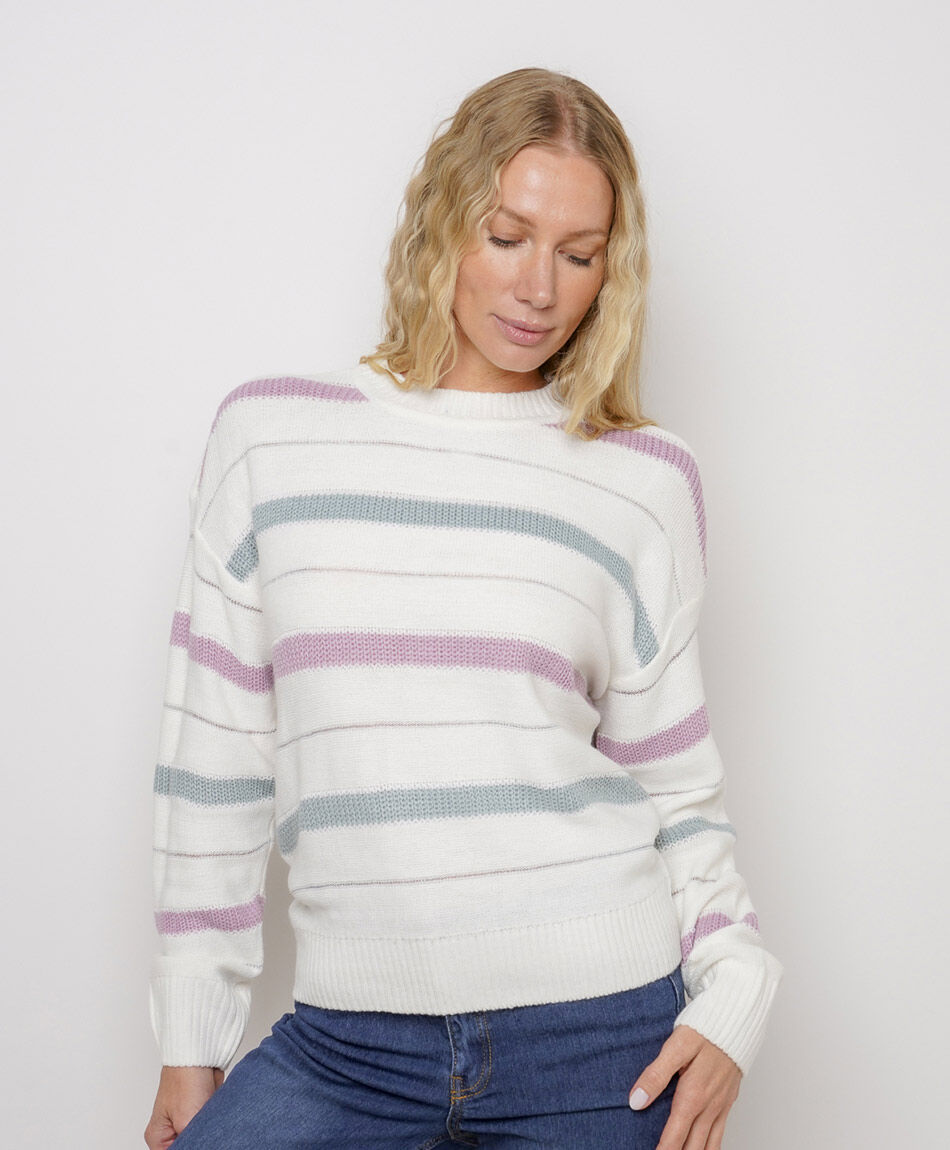 Sweater mujer rayas pastel