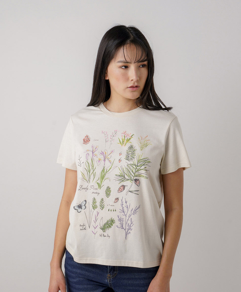 Polera mujer semillas y flores