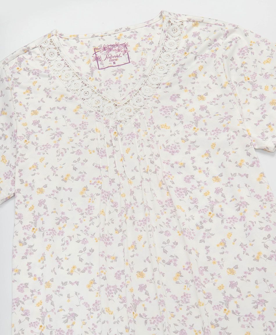 Camisa de dormir mujer floreada rosada
