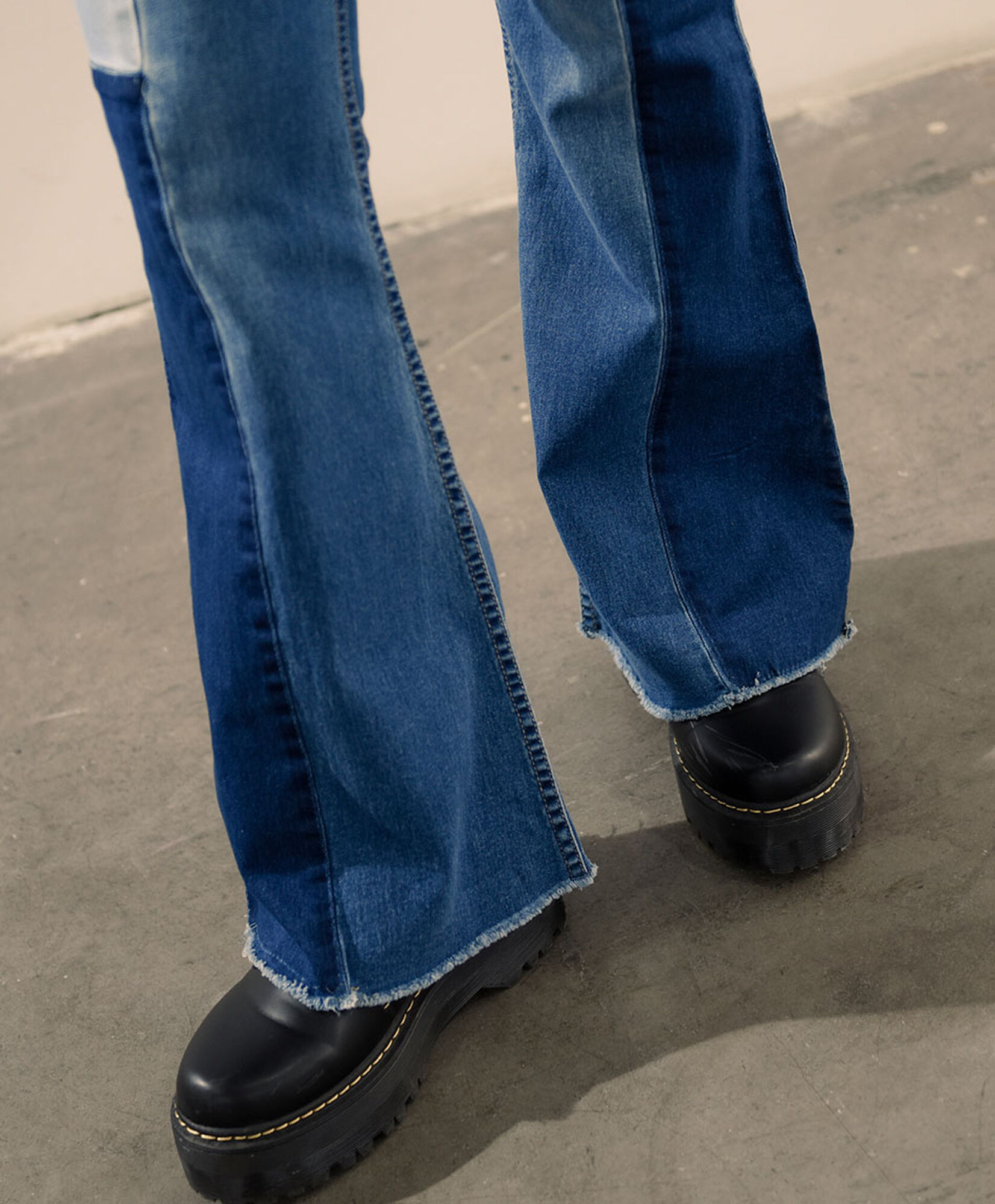 Jeans mujer patchwork flare Jeans mujer patchwork flare