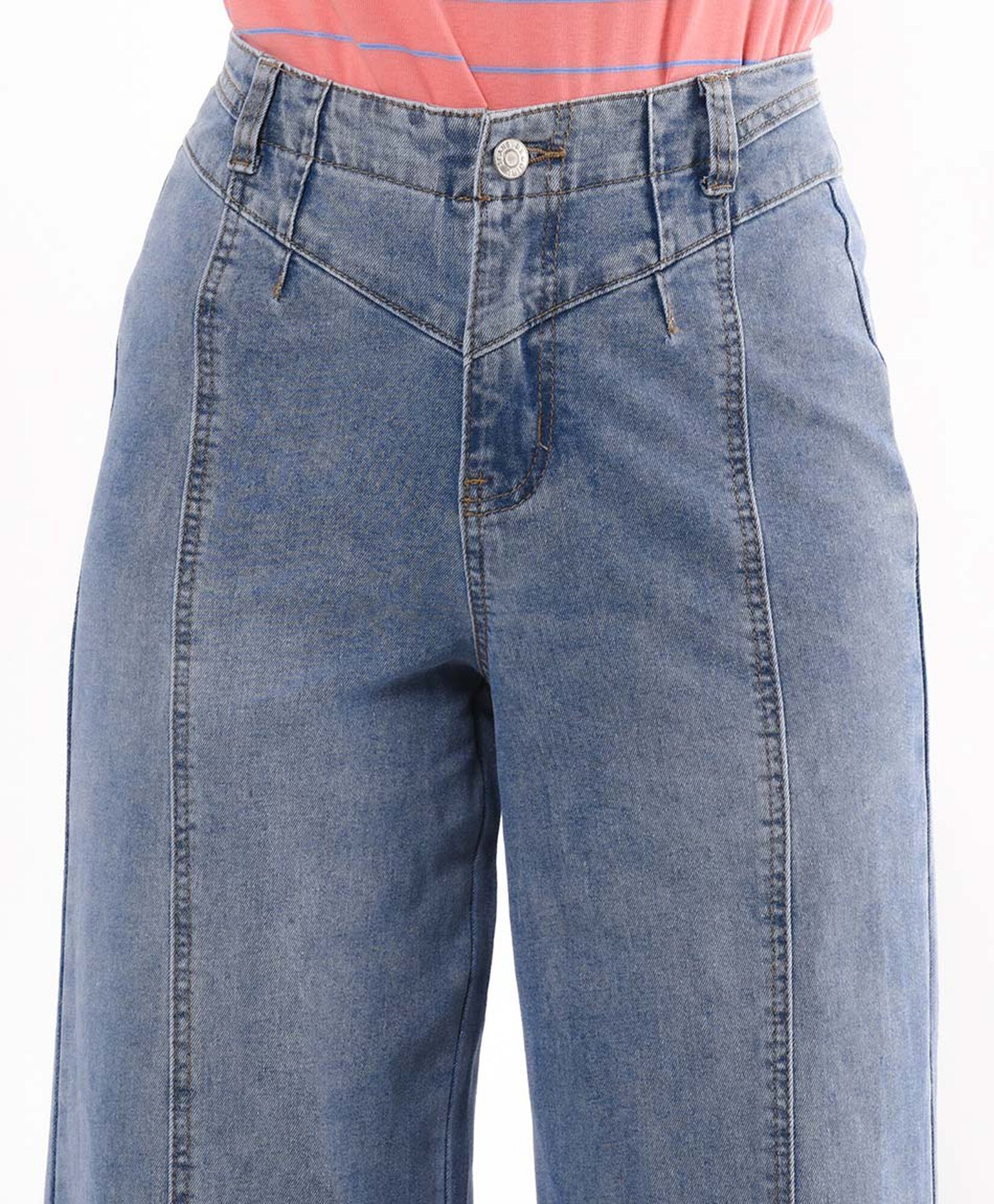 Jeans mujer corte frontal wide Jeans mujer corte frontal wide