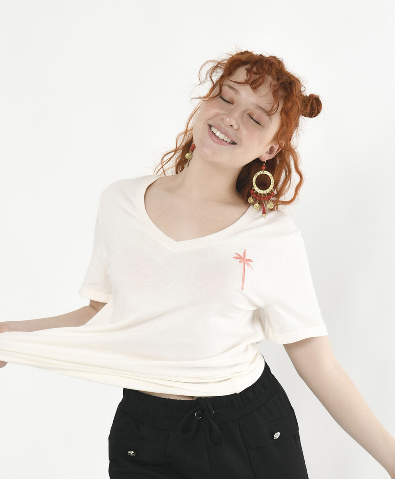 Polera mujer palmera bordada Polera mujer palmera bordada