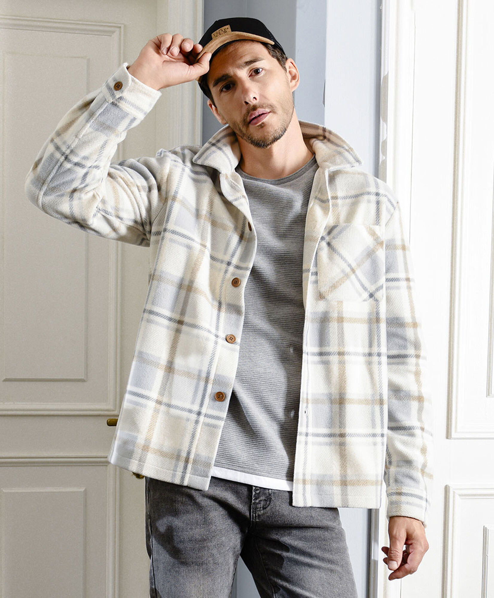 Chaqueta hombre polar escocesa Chaqueta hombre polar escocesa