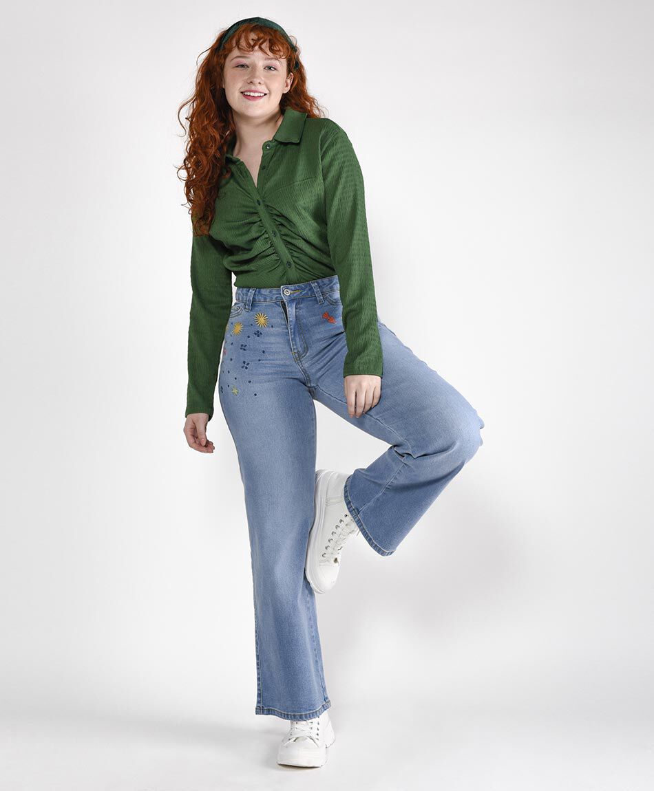 Jeans tiro alto moms