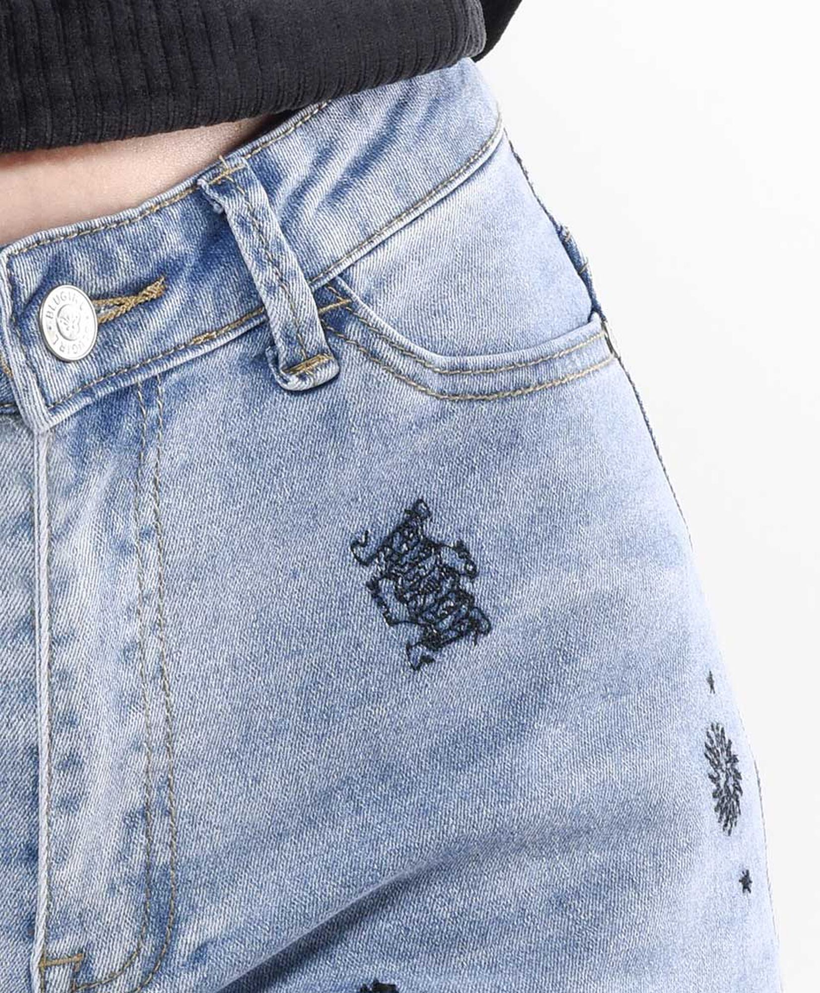 Jeans mujer bordado wide Jeans mujer bordado wide