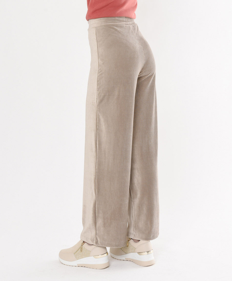 Pantal&oacute;n mujer acanalado wide