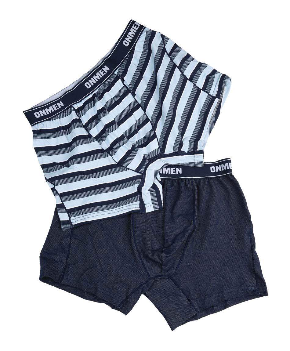 Pack 2 boxer hombre liso y l&iacute;neas