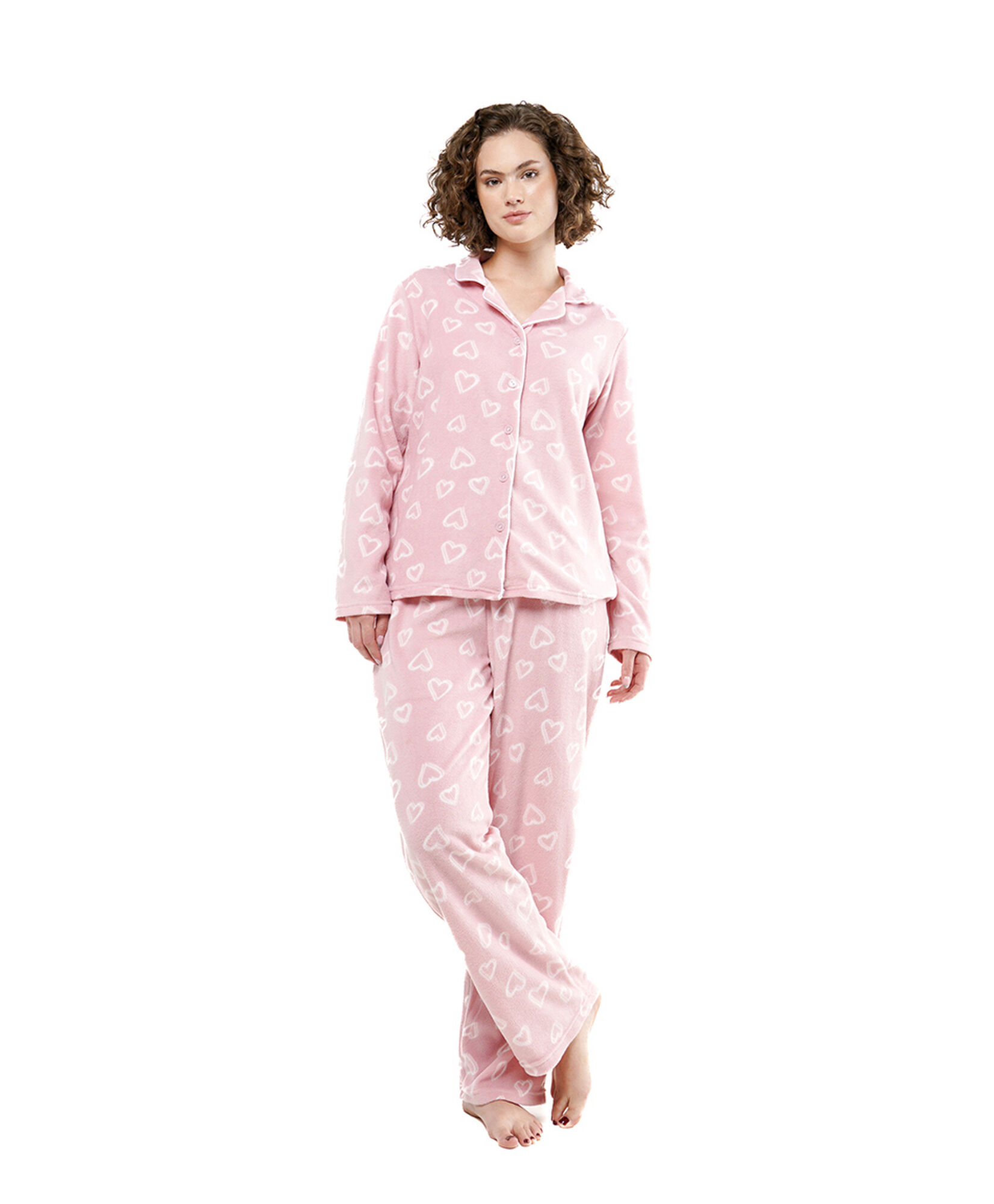 Pijama mujer corazones pink polar Pijama mujer corazones pink polar