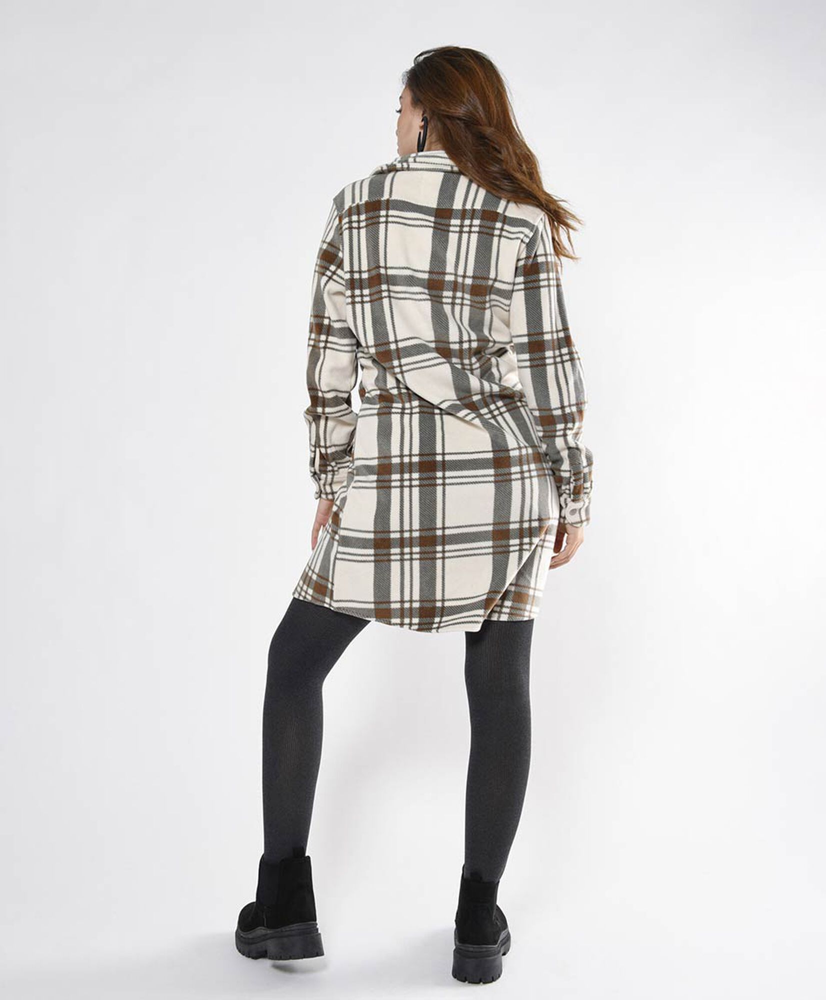 Chaqueta mujer escocesa extra larga Chaqueta mujer escocesa extra larga