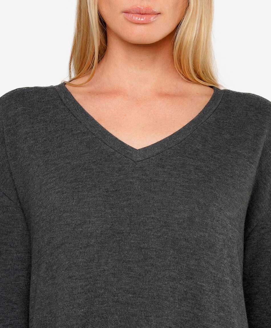 Sweater mujer basta encaje gris