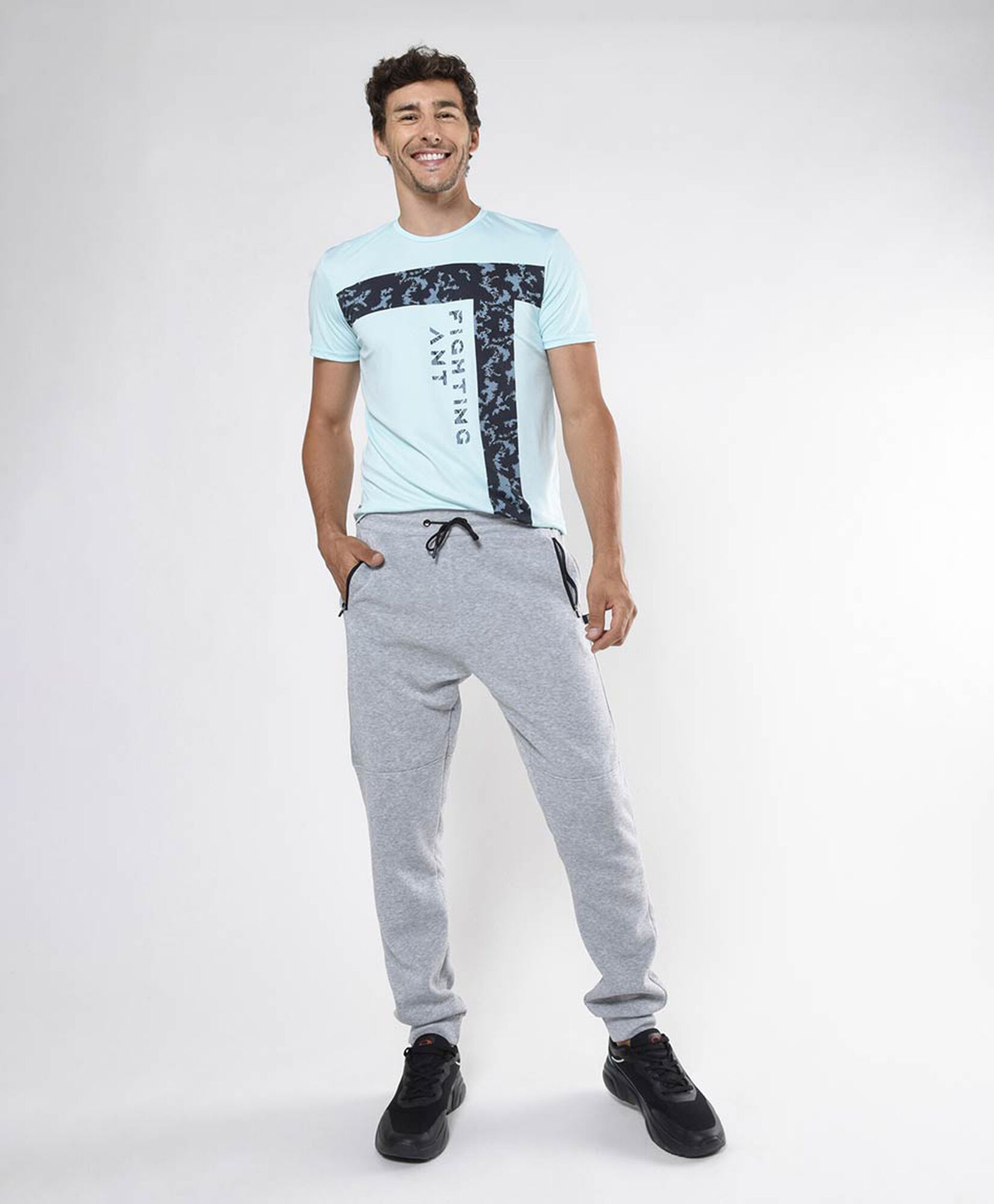 Pantalón de buzo hombre cierres slim fit Pantalón de buzo hombre cierres slim fit