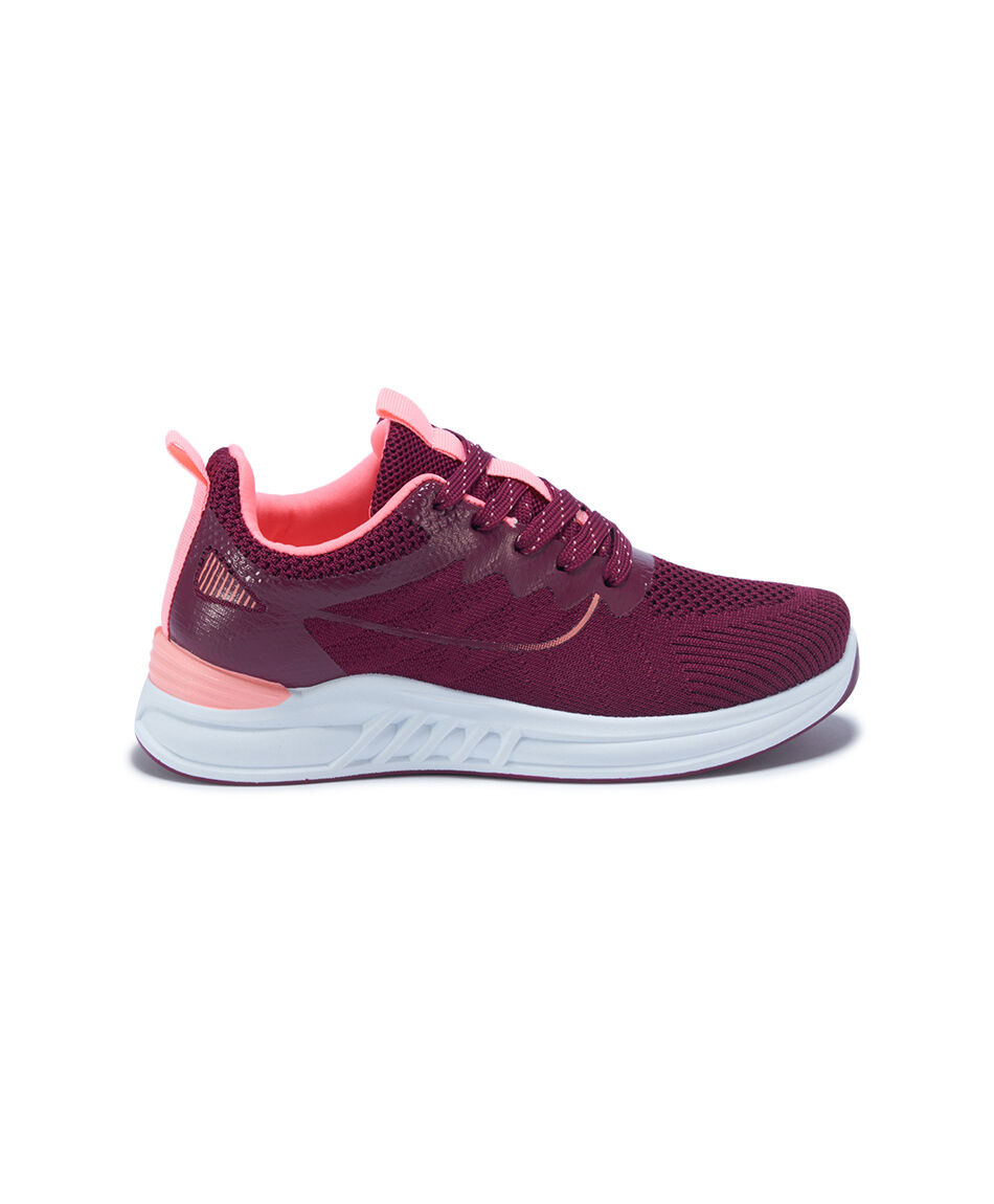 Zapatillas mujer running burdeo