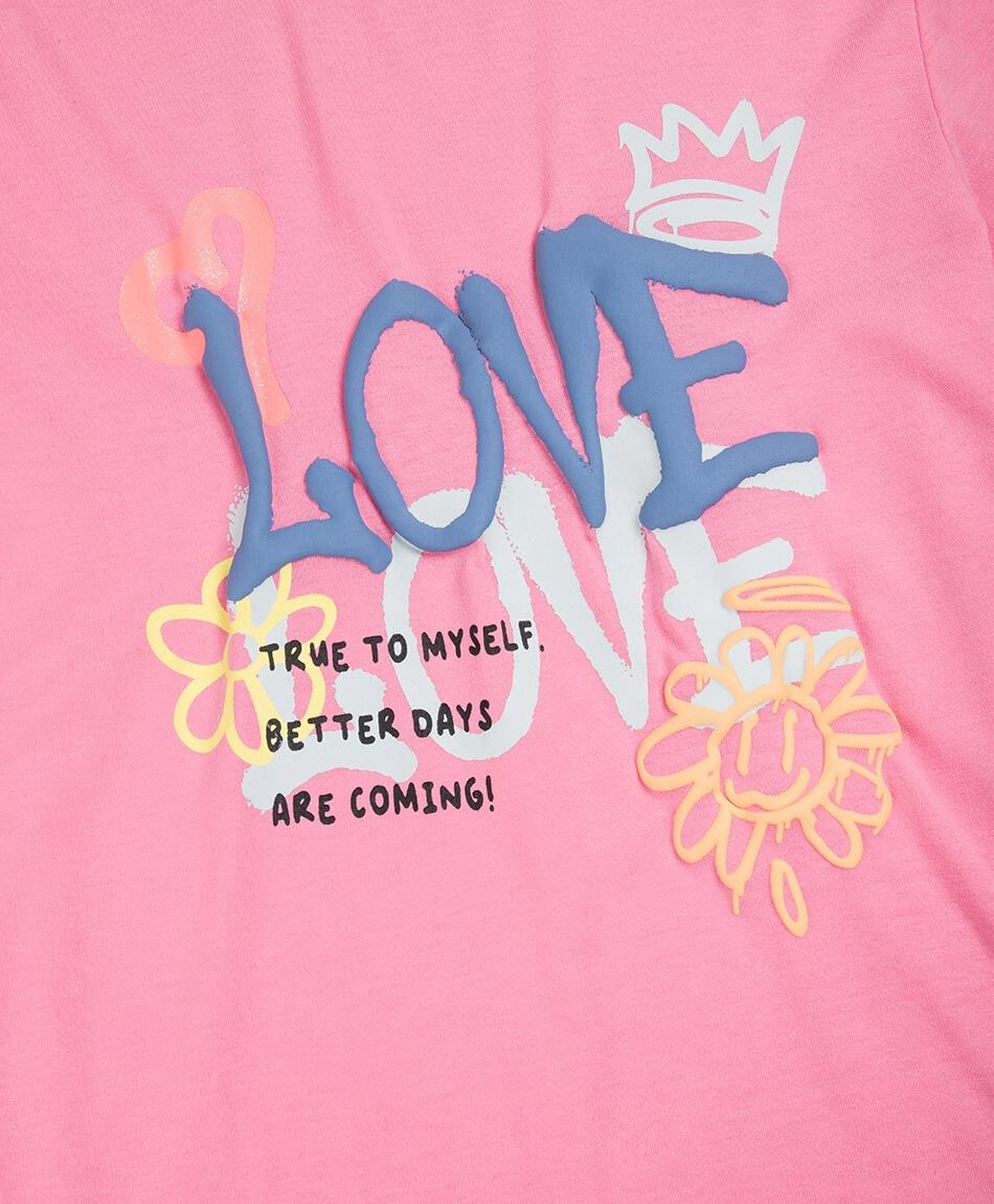 Polera ni&ntilde;a love graffiti