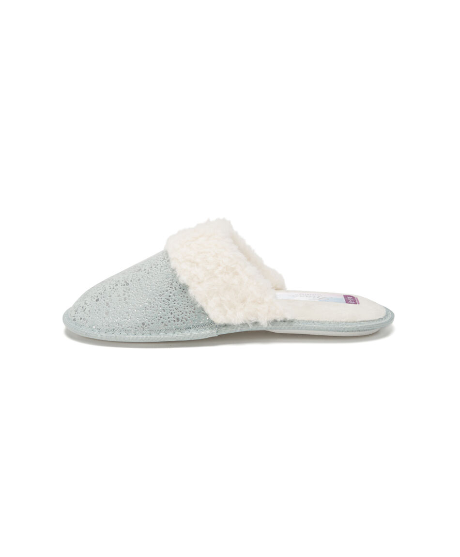 Pantufla mujer suede brillos