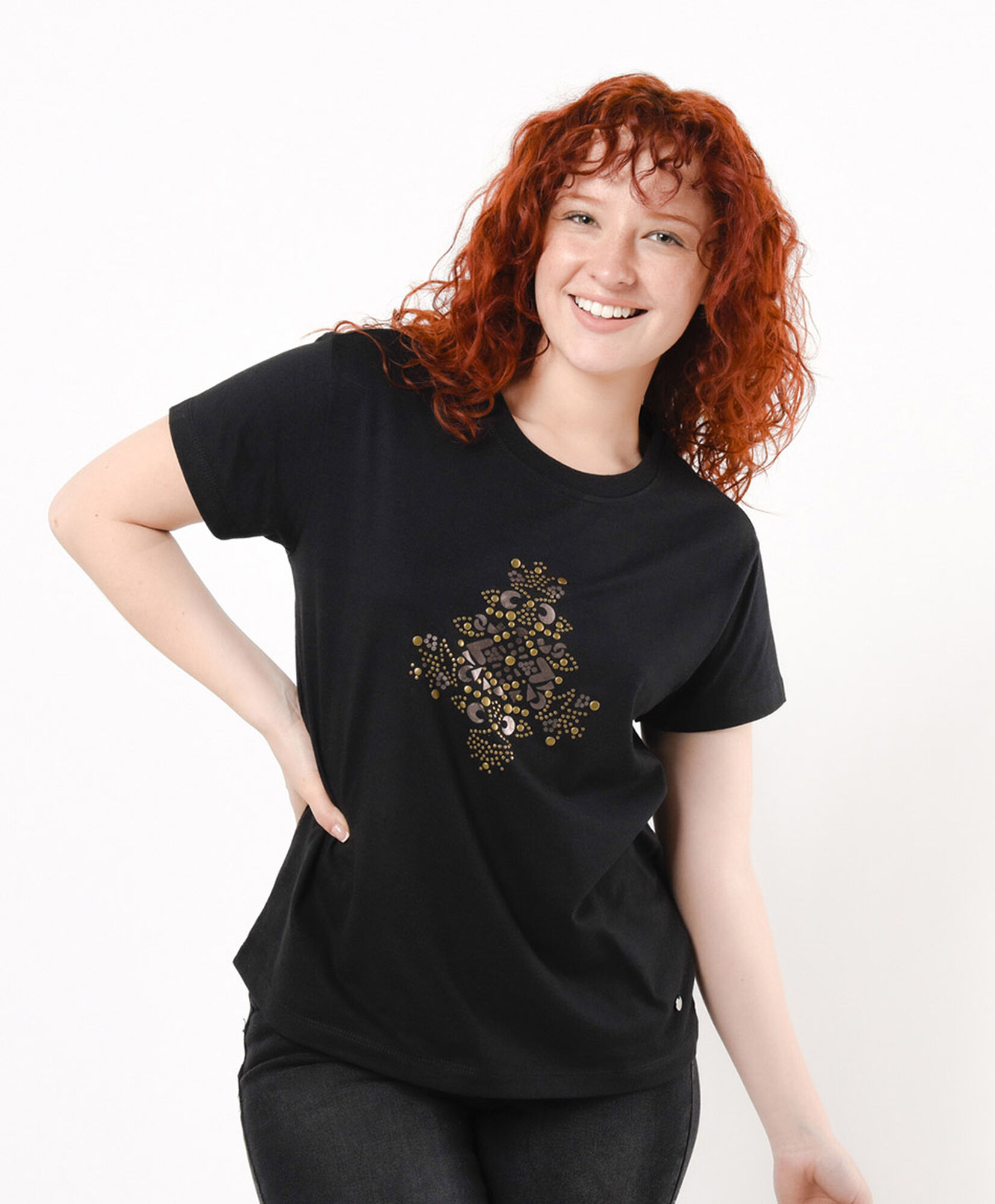 Polera mujer estampado brillante Polera mujer estampado brillante