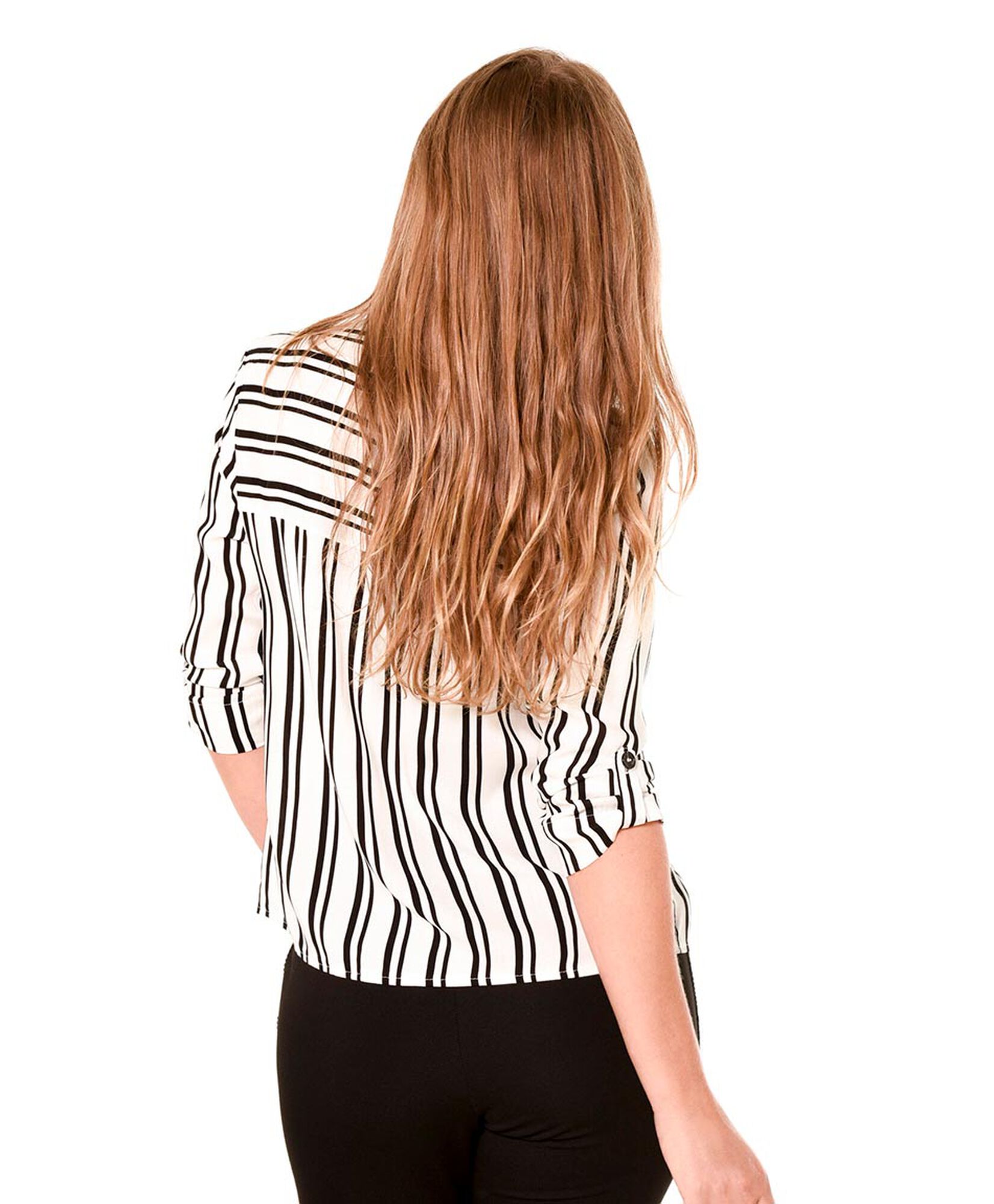 Blusa listas bolsillo parche Blusa listas bolsillo parche