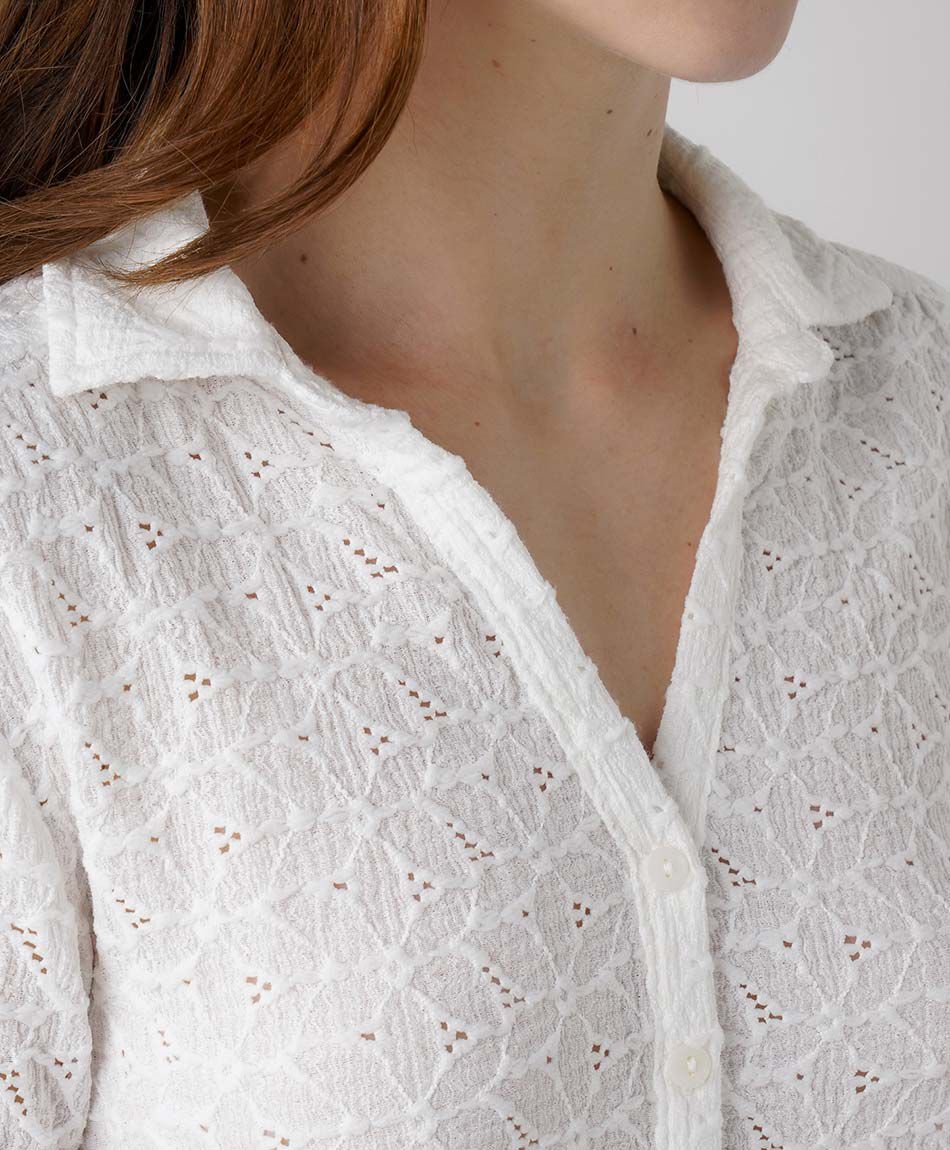 Blusa mujer flores bordadas