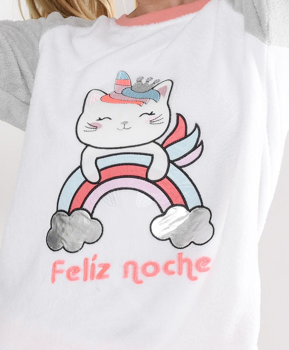 Pack mujer pijama polar + calcetines arcoiris