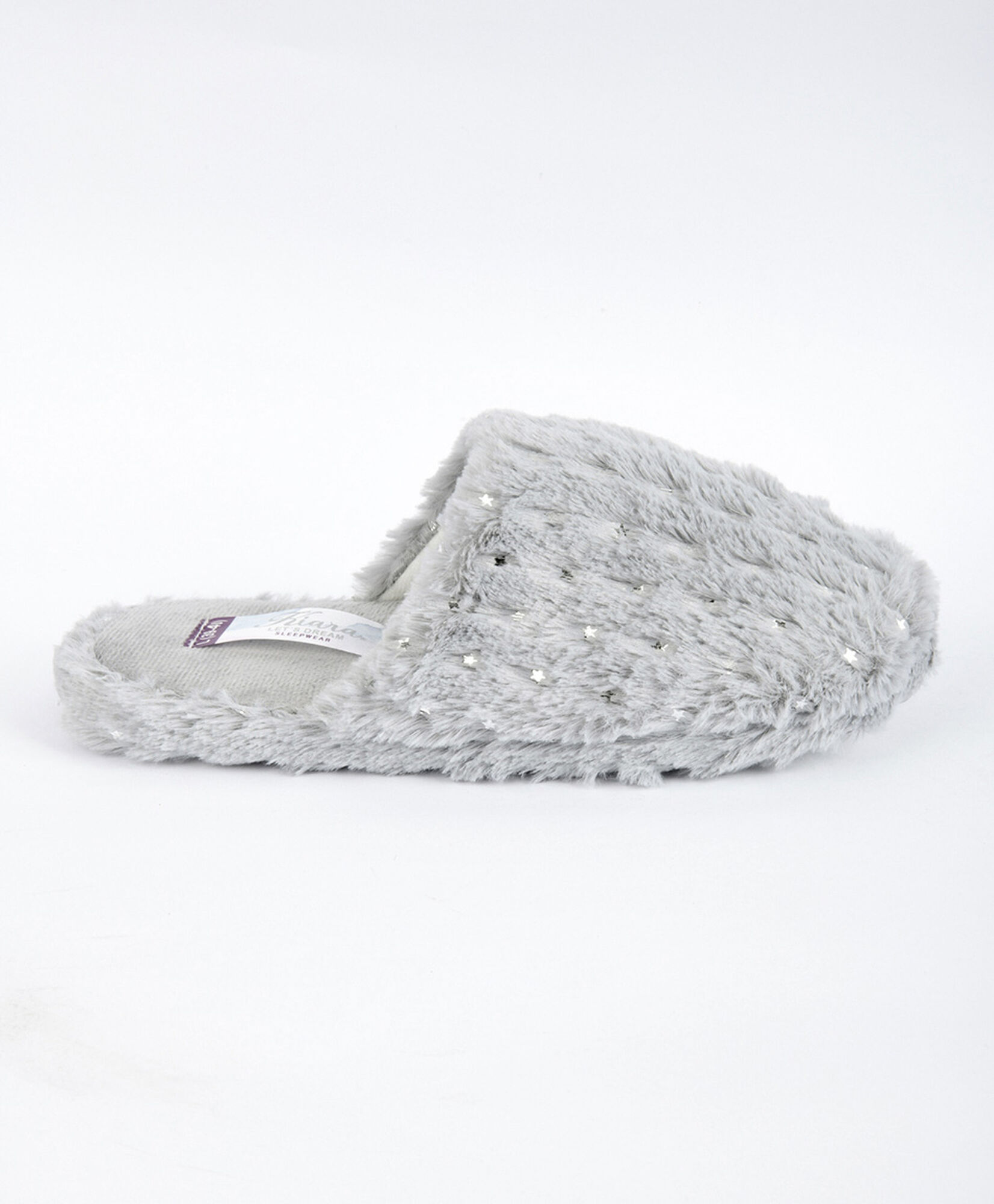 Pantufla mujer brillos gris Pantufla mujer brillos gris