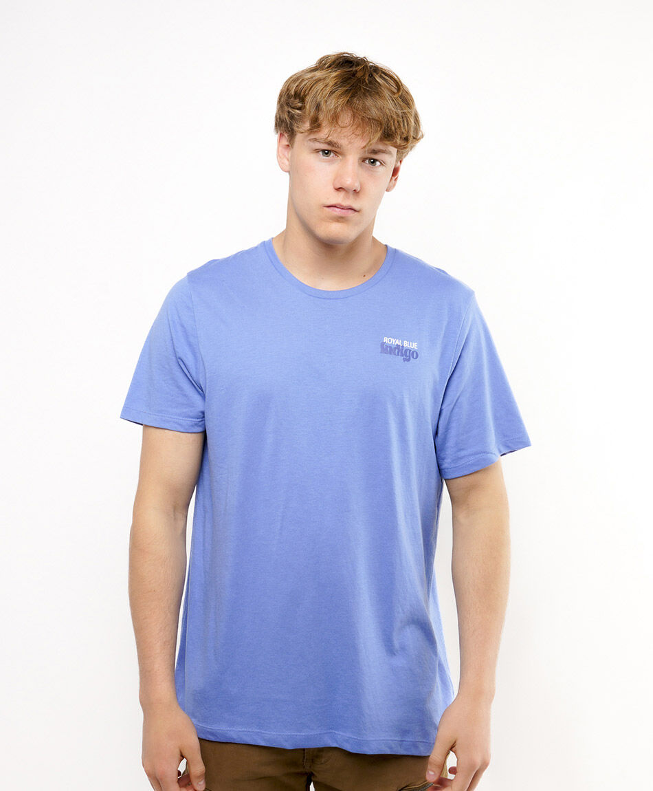 Polera hombre doble estampado royal blue