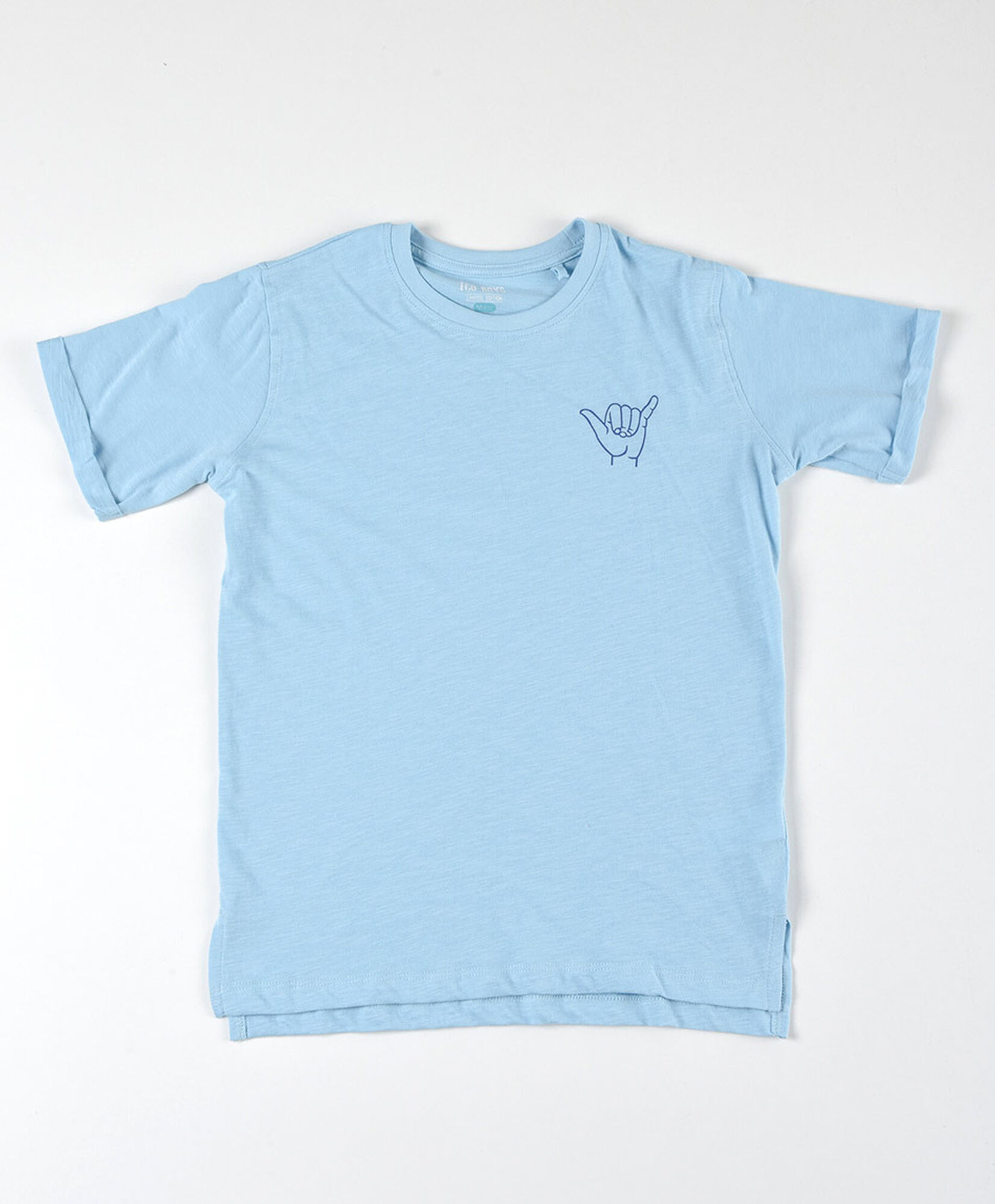 Polera niño mano celeste Polera niño mano celeste
