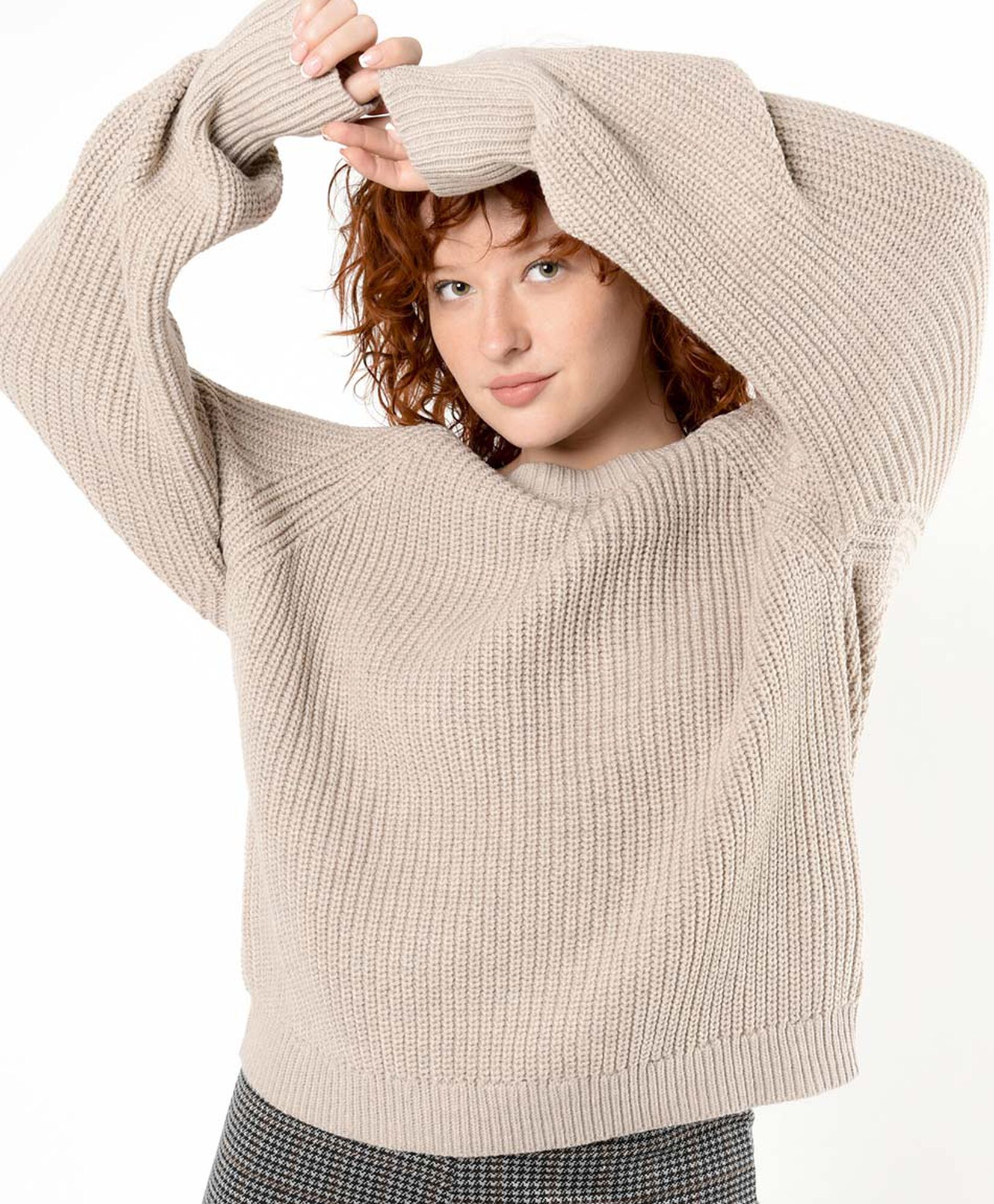 Sweater mujer punto inglés beige Sweater mujer punto inglés beige