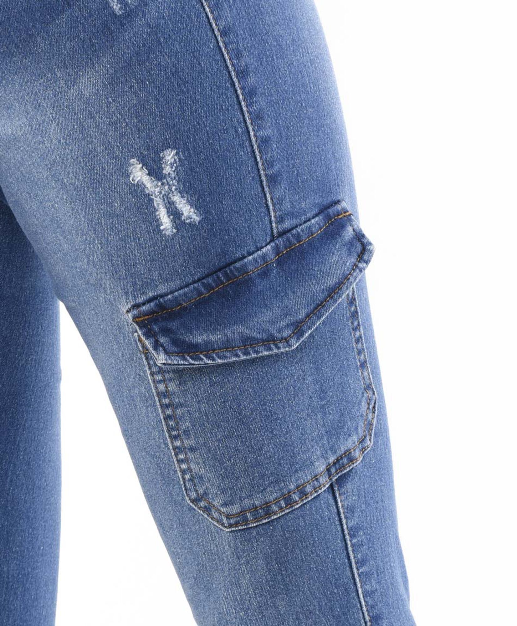 Jeans mujer cargo pretina ancha skinny fit Jeans mujer cargo pretina ancha skinny fit