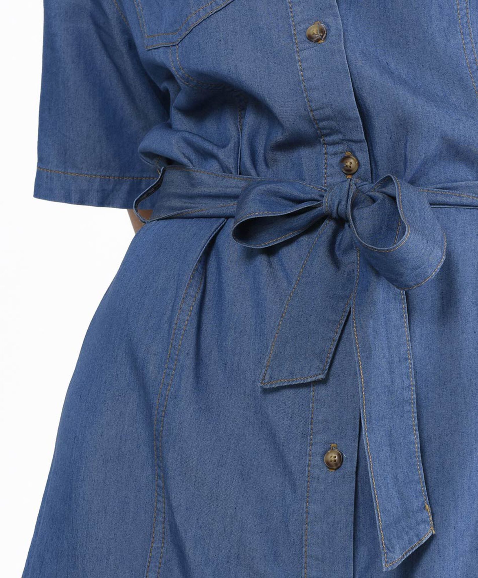 Vestido midi mujer denim botones Vestido midi mujer denim botones