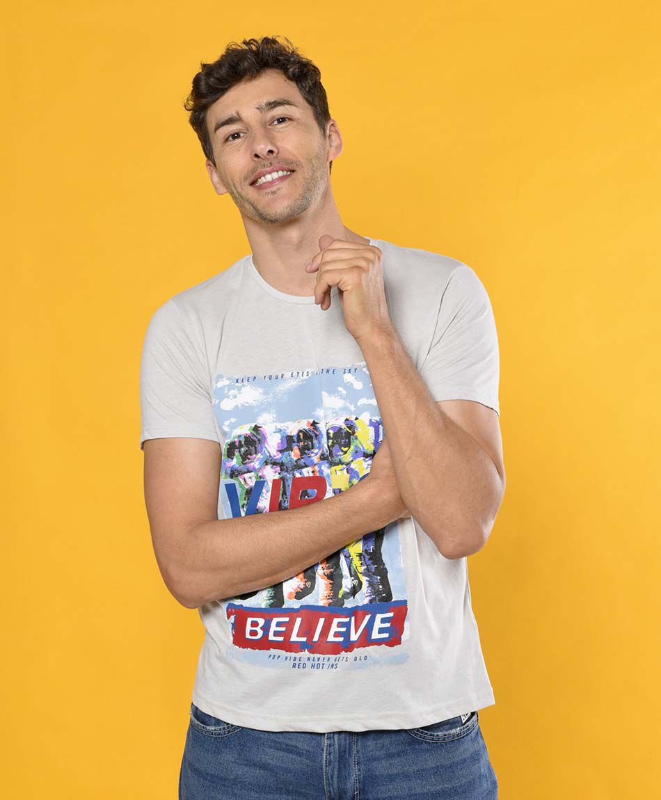 Polera manga corta cuello redondo