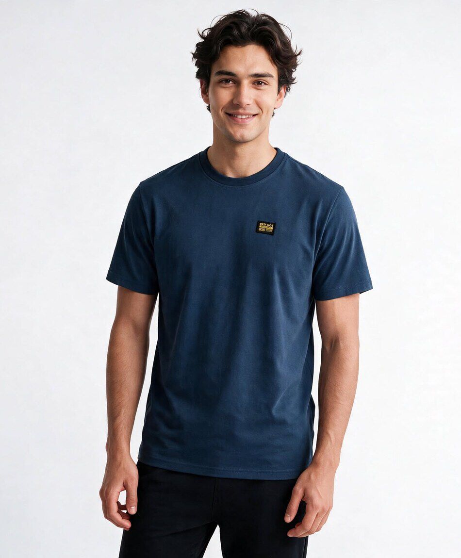 Polera hombre lisa logo