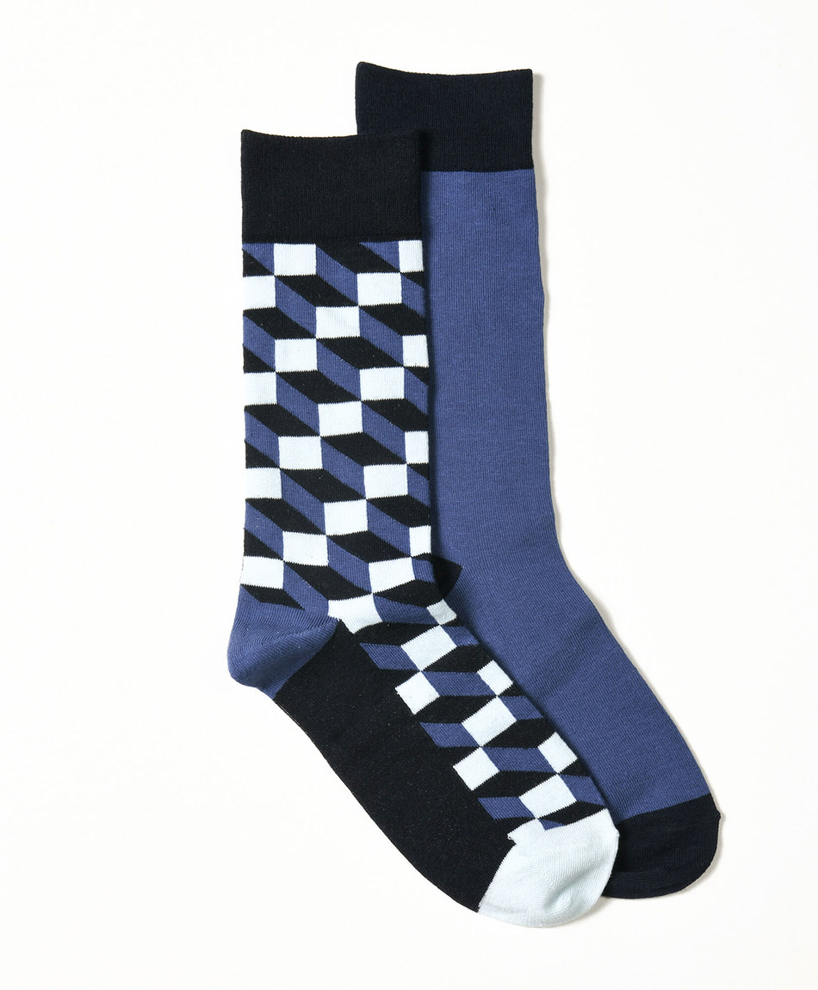 Pack 2 calcetines hombre cuadros liso Pack 2 calcetines hombre cuadros liso