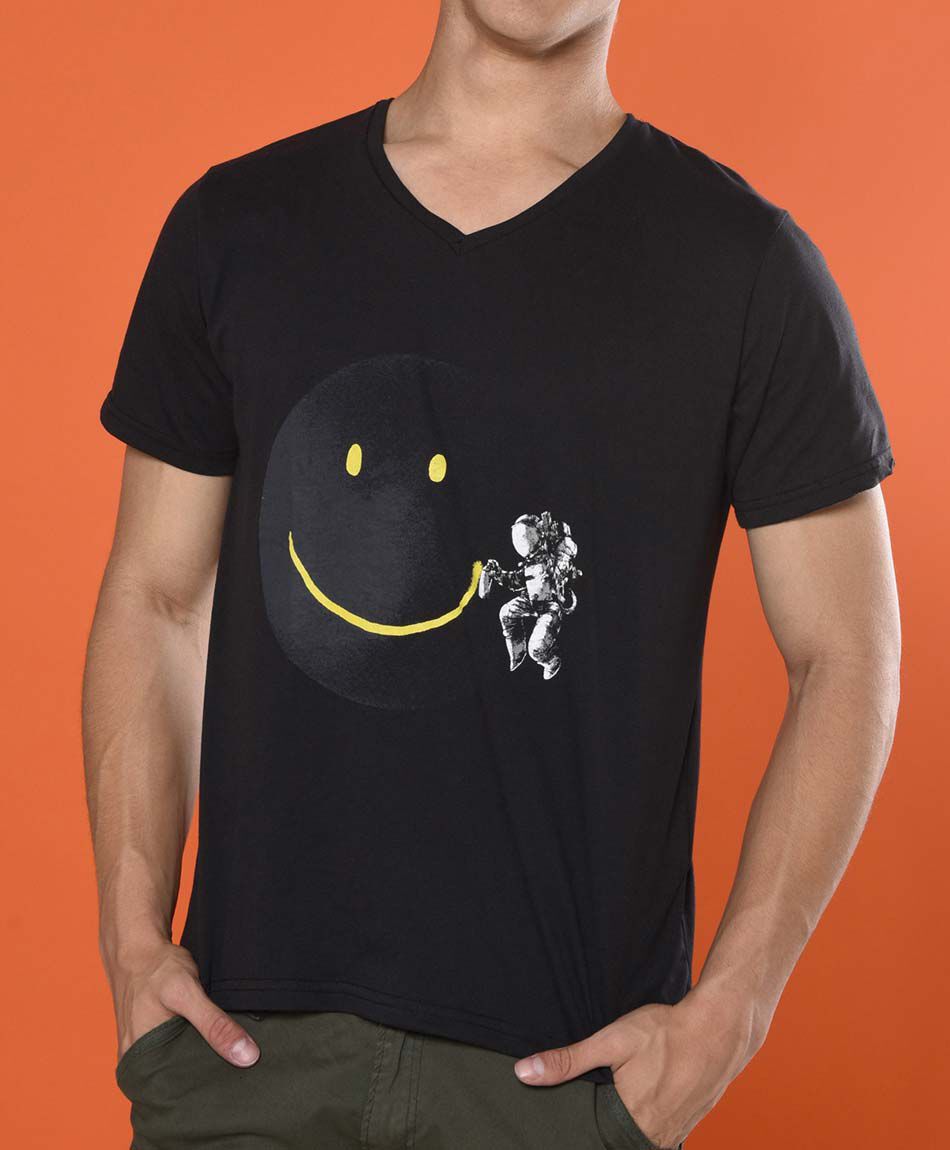 Polera manga corta cuello en v