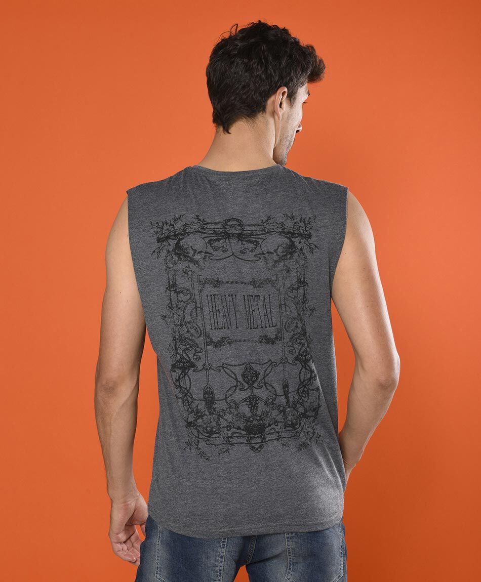 Polera sin mangas cuello redondo