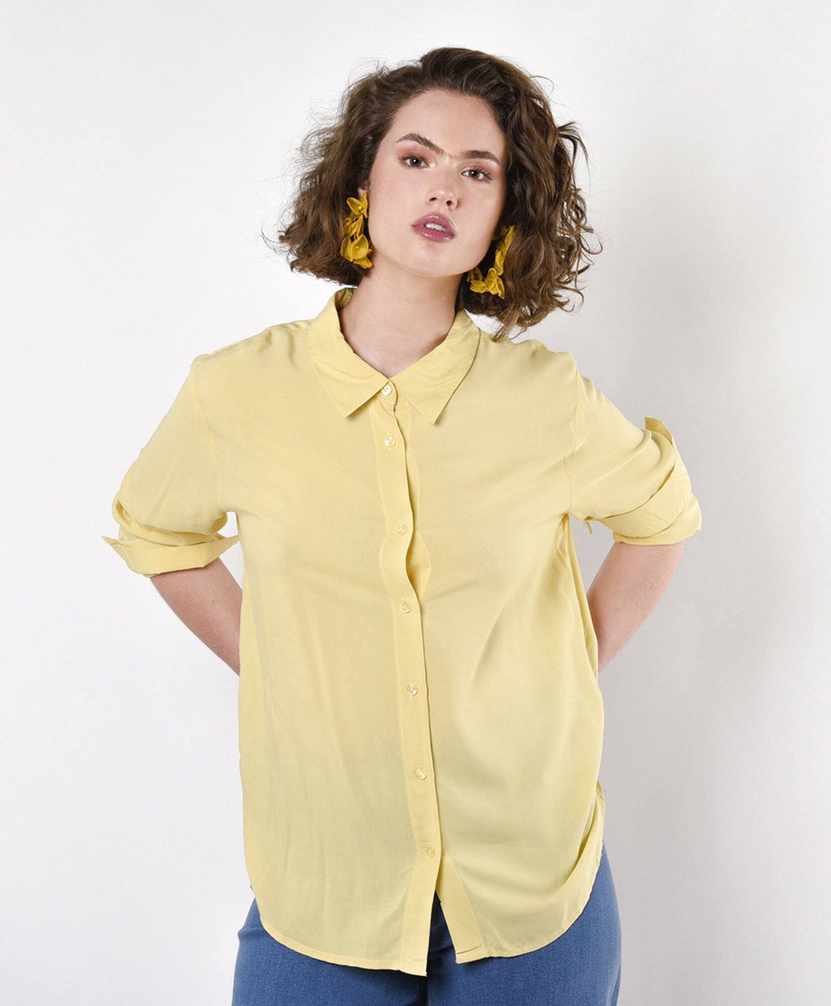 Blusa mujer amarilla camisera Blusa mujer amarilla camisera