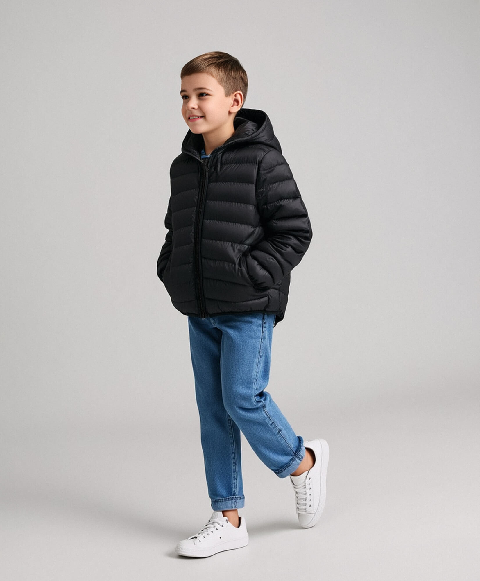 Parka niño acolchada negra Parka niño acolchada negra