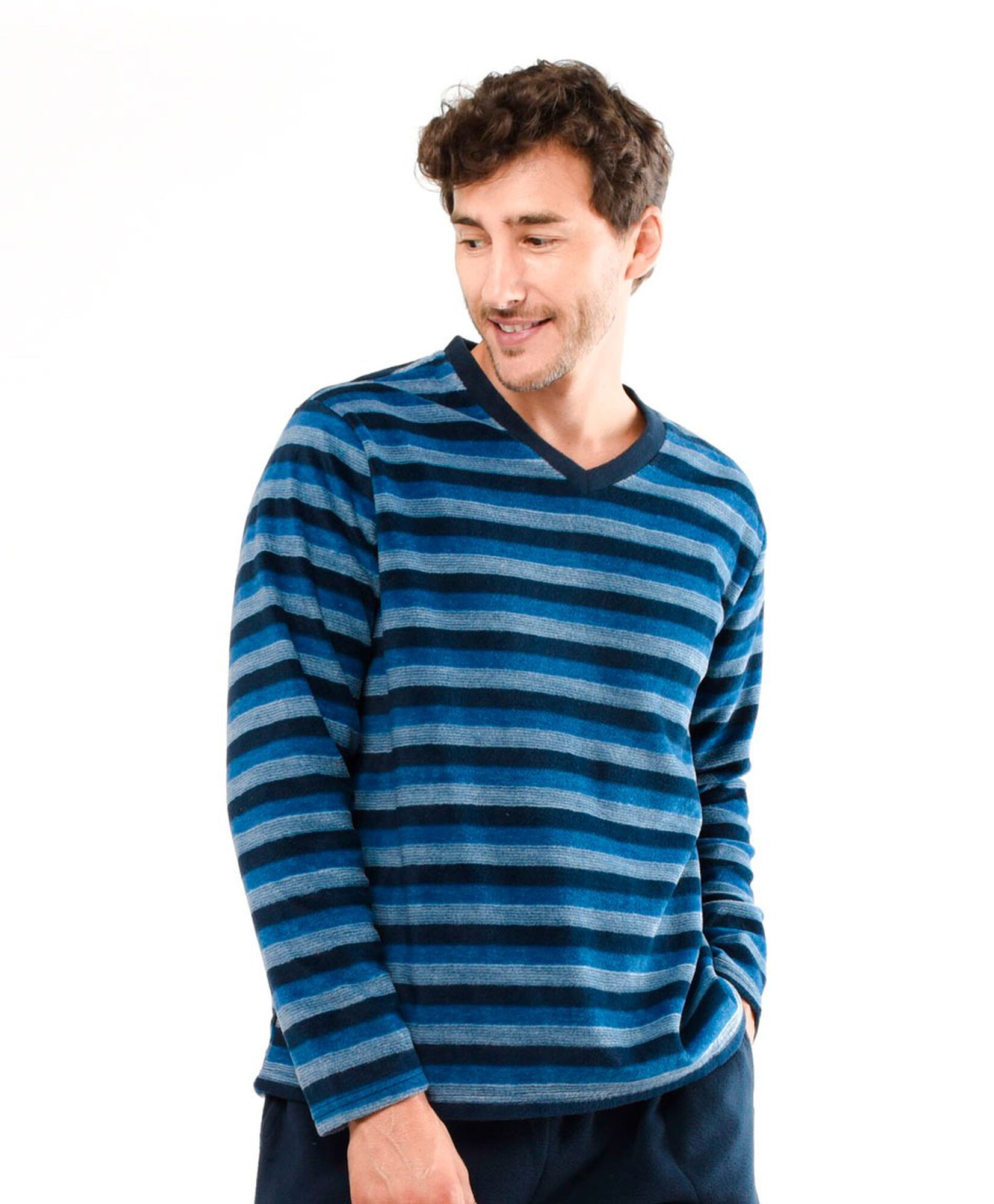 Pijama hombre polar líneas Pijama hombre polar líneas