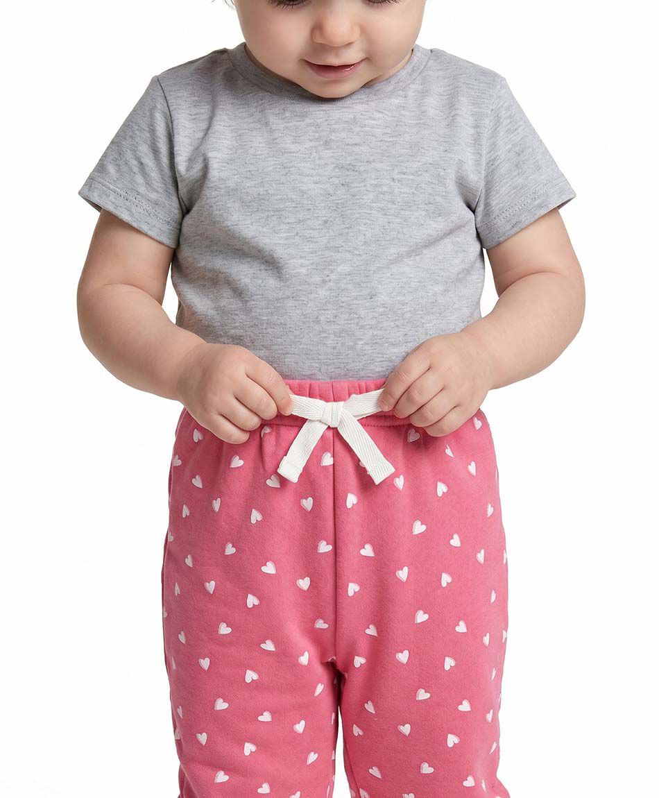 Pantal&oacute;n buzo beb&eacute; corazones