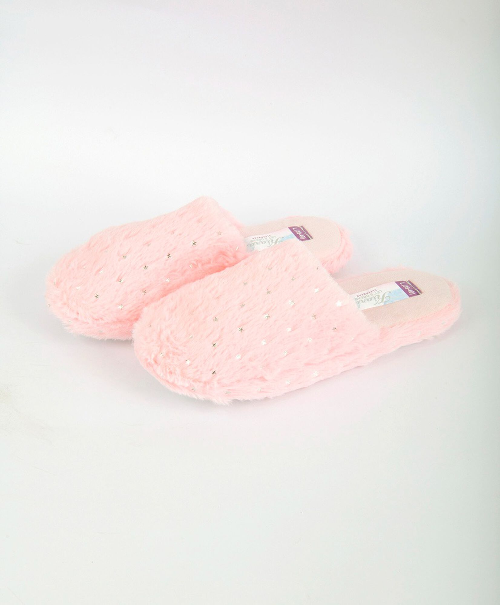 Pantufla mujer brillos rosada Pantufla mujer brillos rosada
