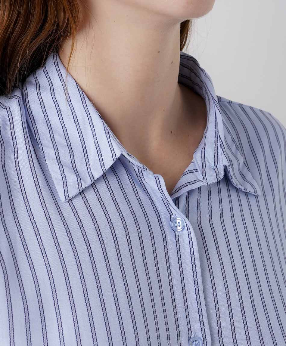 Blusa mujer l&iacute;neas lazos laterales