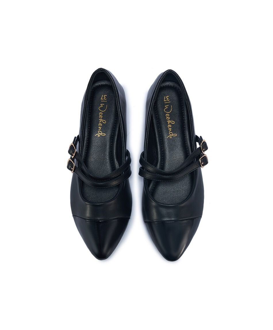 Ballerina mujer punta charol negro