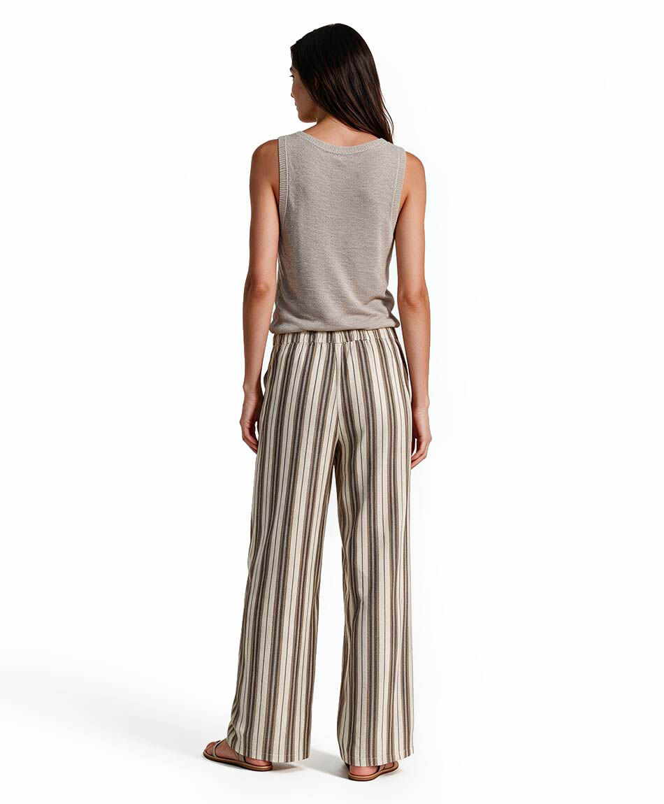 Pantal&oacute;n mujer rayas lino