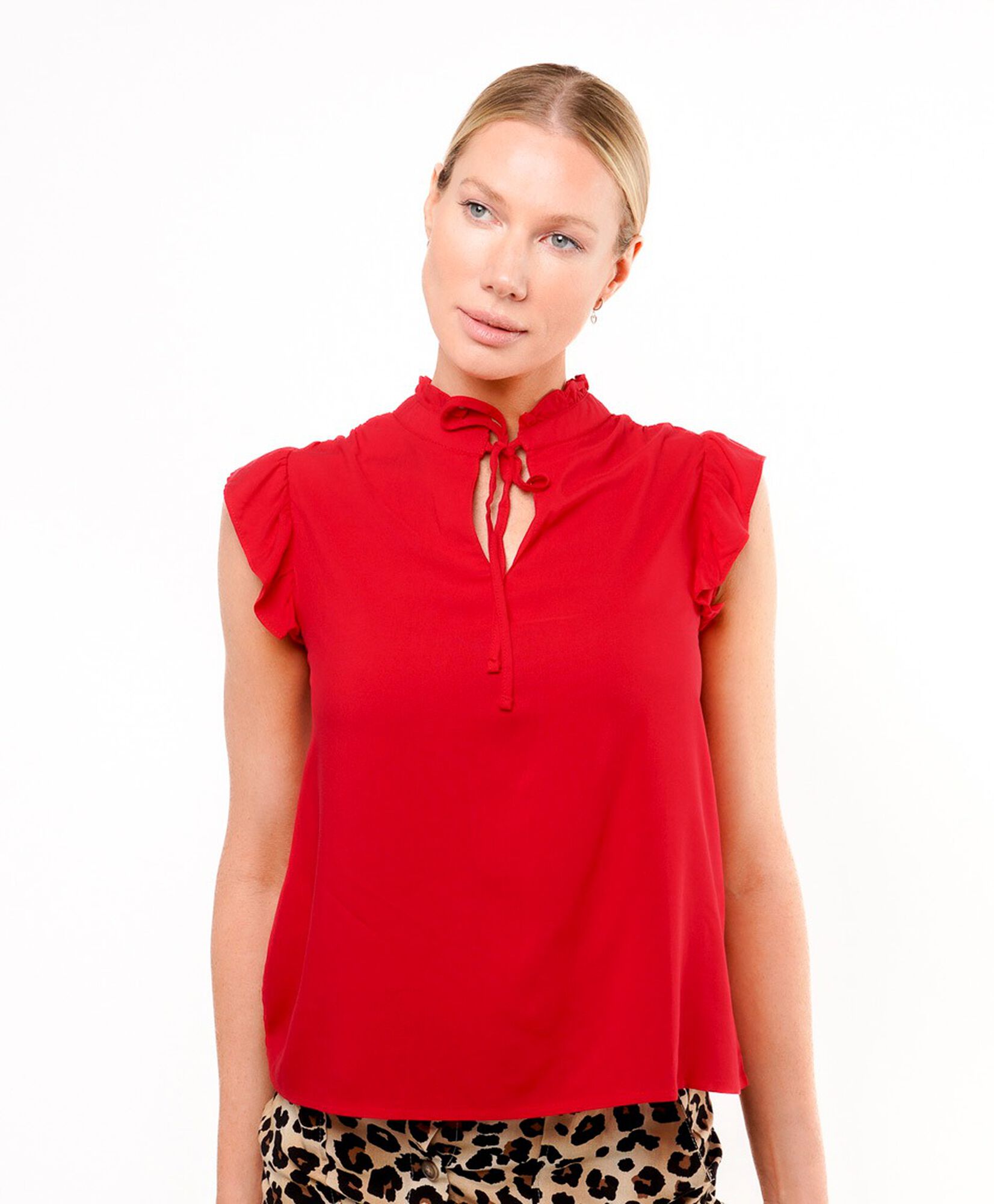 Blusa mujer lazo en cuello Blusa mujer lazo en cuello